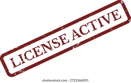 Vector de sello de goma activo de Licencia – Etiqueta de autorización de Grunge rojo