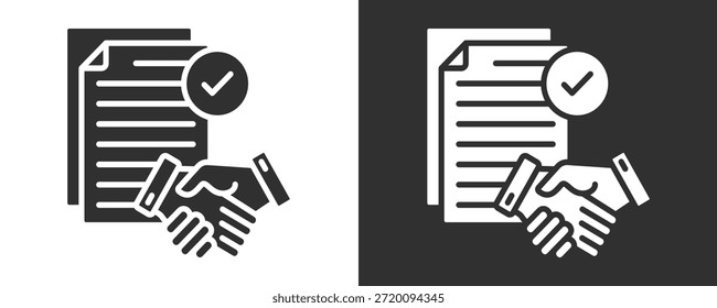 Conjunto De Iconos De Acuerdo de licencia Colección De Vector Aislado En Blanco Y Negro