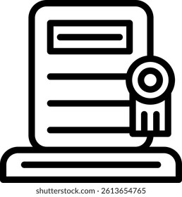 License Agreement Line Vector Icon Design