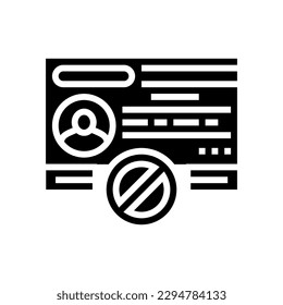 license cancel glyph icon vector. license cancel sign. isolated symbol illustration