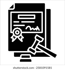 License Certificate Icon Element For Design
