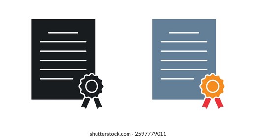 License colored icon set. Stock Vector