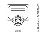 license concept line icon. Simple element illustration. license concept outline symbol design.