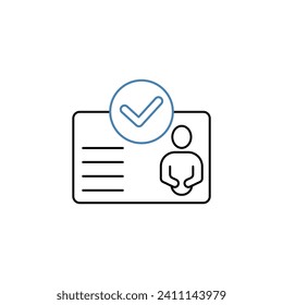 icono de línea de concepto de licencia. Ilustración de elemento simple. diseño de símbolos de esquema de concepto de licencia.