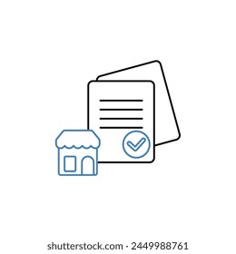 license concept line icon. Simple element illustration. license concept outline symbol design.