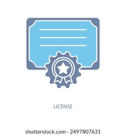 license concept line icon. Simple element illustration. license concept outline symbol design.