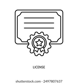 license concept line icon. Simple element illustration. license concept outline symbol design.