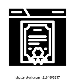 vector de icono de glifo de documento de licencia. signo de documento de licencia. ilustración de símbolo aislado