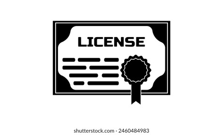 license emblem, black isolated silhouette