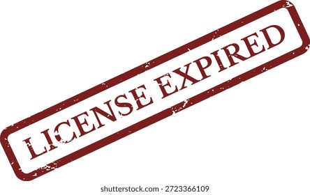 Vector de sello de goma caducado de Licencia: etiqueta de Estado de advertencia de Grunge rojo