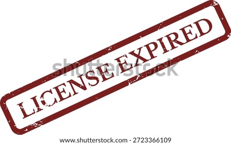 License Expired Rubber Stamp Vector – Red Grunge Warning Status Label