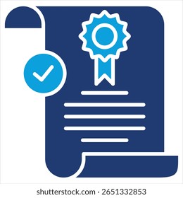 Ilustração do vetor do ícone azul plano da licença