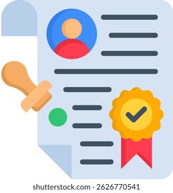 Ícone de licença Ilustração plana de vetor