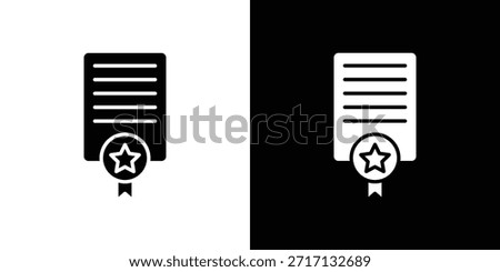 License icon, glyph style icon for web site or mobile app