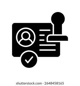 License Icon Glyph Vector Illustration