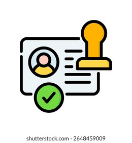 License Icon Lineal Color Vector Illustration