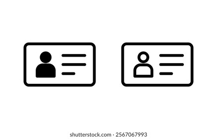 License icon logo design. ID card icon. driver license, staff identification card 