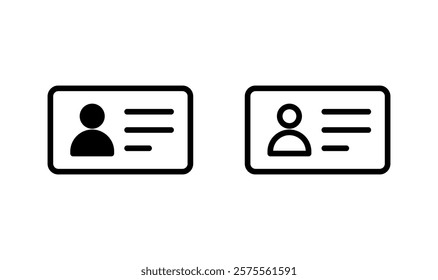 License icon logo design. ID card icon. driver license, staff identification card 