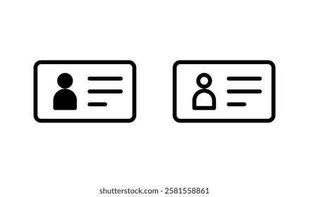 License icon logo design. ID card icon. driver license, staff identification card 