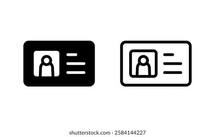 License icon logo design. ID card icon. driver license, staff identification card 