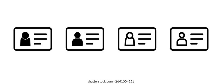 License icon logo design. ID card icon. driver license, staff identification card 