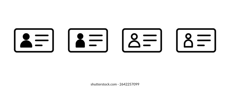 Design do logotipo do ícone de licença. Ícone do cartão de identificação. carta de condução, cartão de identificação do pessoal 