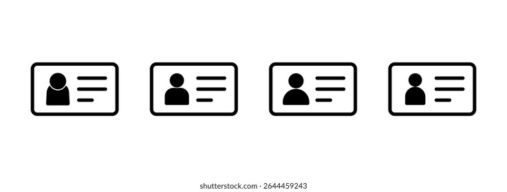 Design do logotipo do ícone de licença. Ícone do cartão de identificação. carta de condução, cartão de identificação do pessoal 
