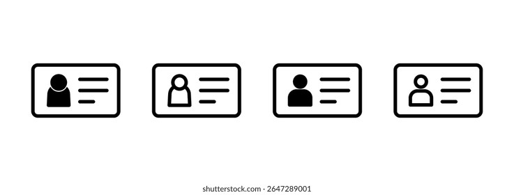 Design do logotipo do ícone de licença. Ícone do cartão de identificação. carta de condução, cartão de identificação do pessoal 