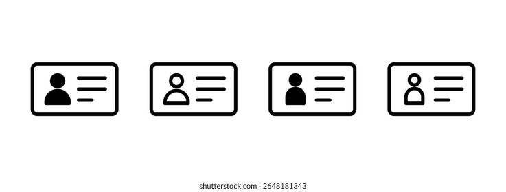 Design do logotipo do ícone de licença. Ícone do cartão de identificação. carta de condução, cartão de identificação do pessoal 
