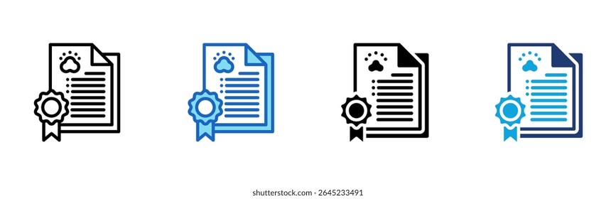 Ícone de licença Ilustração do vetor de vários estilos