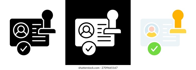 License Icon Set Glyph vector Illustration