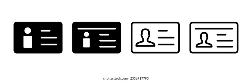 License icon set illustration. ID card icon. driver license, staff identification card 