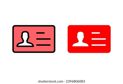 License icon set illustration. ID card icon. driver license, staff identification card 