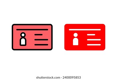 License icon set illustration. ID card icon. driver license, staff identification card 