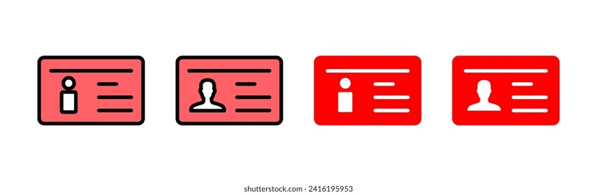 License icon set illustration. ID card icon. driver license, staff identification card 
