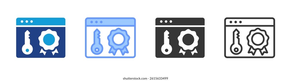 License icon set multiple style collection