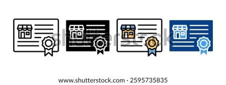 License Icon Set Multiple Style Collection