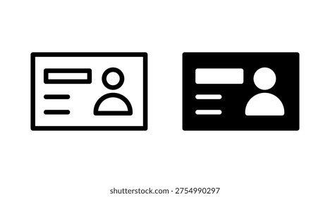 License icon set vector. ID card icon. driver license, staff identification card 
