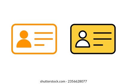 License icon set for web and mobile app. ID card icon. driver license, staff identification card 