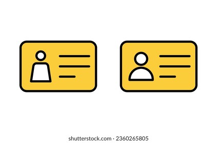 License icon set for web and mobile app. ID card icon. driver license, staff identification card 
