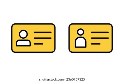 License icon set for web and mobile app. ID card icon. driver license, staff identification card 