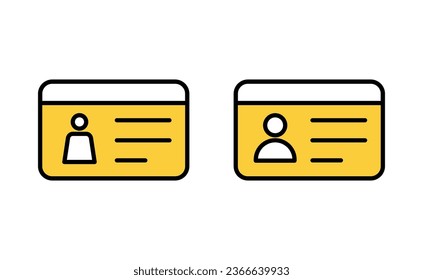 Juego de iconos de licencia para aplicaciones web y móviles. Icono de tarjeta de identificación. licencia de conducir, tarjeta de identificación del personal 