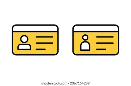 License icon set for web and mobile app. ID card icon. driver license, staff identification card 