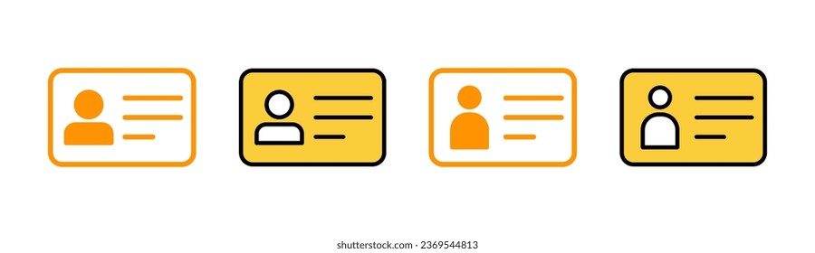 License icon set for web and mobile app. ID card icon. driver license, staff identification card 
