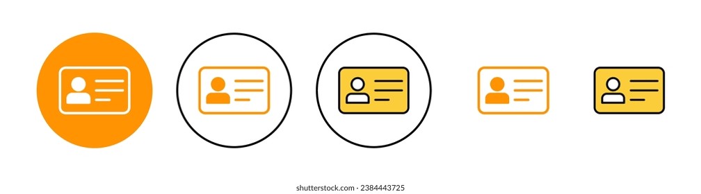 License icon set for web and mobile app. ID card icon. driver license, staff identification card 