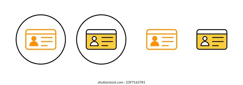 License icon set for web and mobile app. ID card icon. driver license, staff identification card 