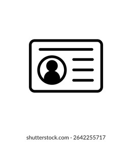 Símbolo do ícone de licença para aplicativos e sites. Ícone do cartão de identificação. carta de condução, cartão de identificação do pessoal 