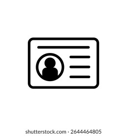 Símbolo do ícone de licença para aplicativos e sites. Ícone do cartão de identificação. carta de condução, cartão de identificação do pessoal 