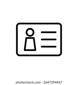 Símbolo do ícone de licença para aplicativos e sites. Ícone do cartão de identificação. carta de condução, cartão de identificação do pessoal 
