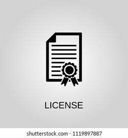 License icon. License symbol. Flat design. Stock - Vector illustration